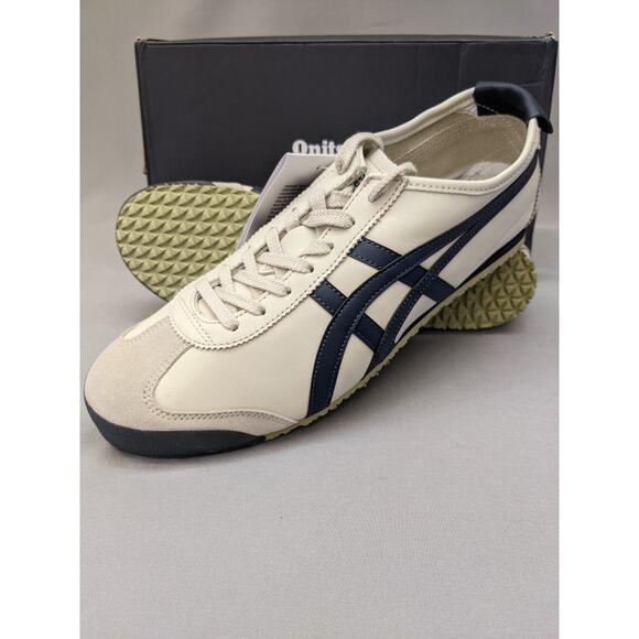 Onitsuka Tiger MEXICO 66 Leather 1183C102-200 Birch/Peacoat Unisex Size 8 - Picture 2 of 13